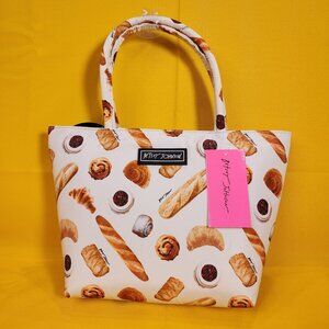 Betsey Johnson Baguette French Bread Pastries Insulated Lunch Tote Bag NEW